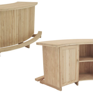 Pine Curved Slatted Bar 170