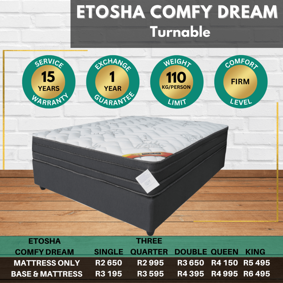 Etosha Comfy Dream Base and Mattress Range Mistry's Pine Furniture