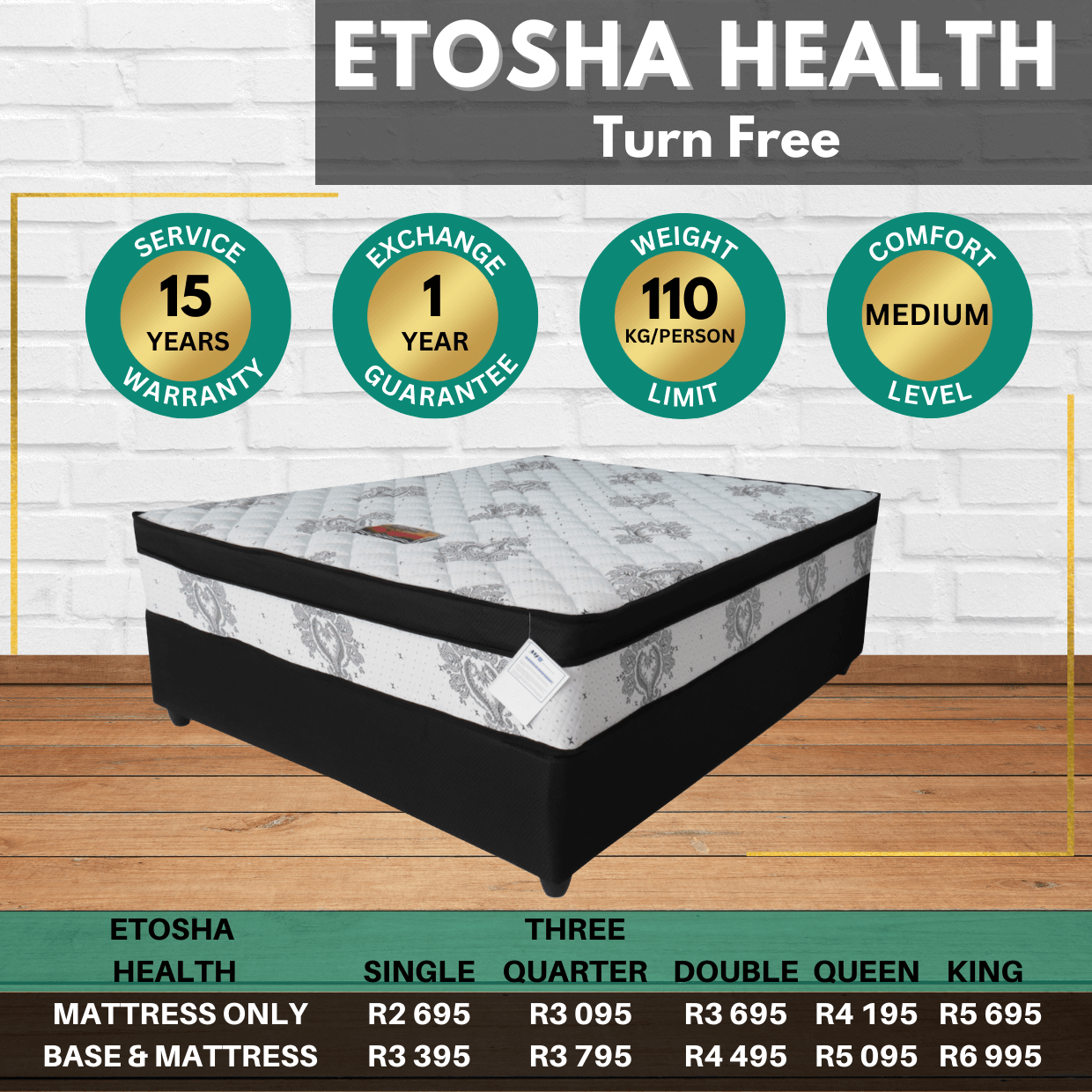 Etosha Health Base and Mattress Range Mistry's Pine Furniture